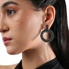 SOHI Women's Chrome Silver Clustered Hollow Circular Drop Earrings - 4 of 4