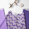 Bacati - Mix n Match Chevron/Dots Crib Rail Guard set of 2 Covers Purple - 2 of 4