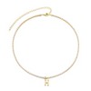 Adornia 14k Gold Plated Tennis Necklace with Initial Charm - 3 of 3