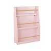 Alilang 22.83 Inch Kids' Pink Book Display Shelf with Three-Tier Storage and Natural Wood Rails - Pink - 4 of 4
