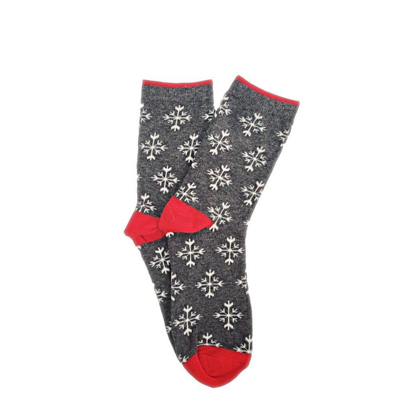 Christmas Holiday Socks (Women's Sizes Adult Medium) - Gray Snowflake / Medium from the Sock Panda, 1 of 2