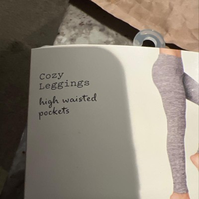Women's Cozy Hacci Leggings With Pockets - A New Day™ Heather Gray L :  Target
