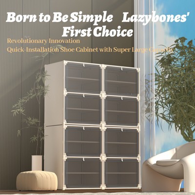 Foldable and Stackable Shoe Rack, Free Combination, Space-saving Storage and Organization, Suitable for Bedroom, Home