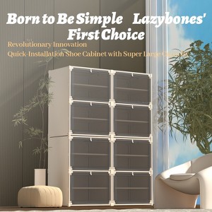 Foldable and Stackable Shoe Rack, Free Combination, Space-saving Storage and Organization, Suitable for Bedroom, Home - 1 of 4