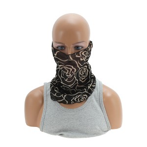 Unique Bargains Rose Print Earloop Neck Gaiter 1 Pc - 1 of 4