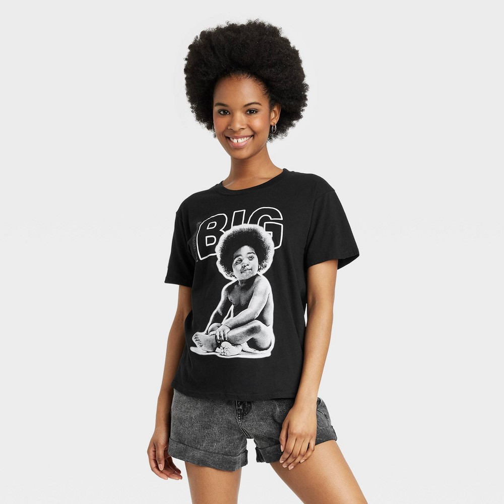 Women's Biggie Smalls Short Sleeve Graphic T-Shirt - Black XS