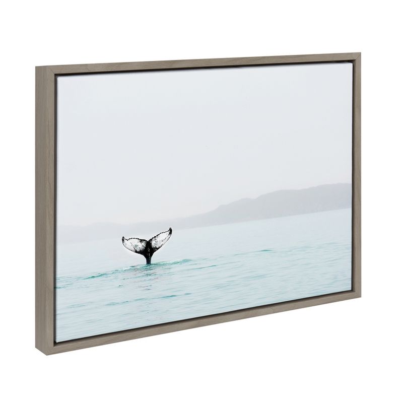 Sylvie Whale Tail In The Mist Framed Canvas by Amy Peterson Gray - Kate and Laurel, 2 of 6