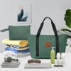 Vynxaria 4-Piece Grey Green Luggage Set with 360¡ã Spinner Wheels - Durable Travel Collection - 4 of 4