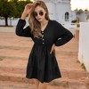 Anna-Kaci Women's Button-Front Tiered Mini Dress with Drawstring Waist - 3 of 4