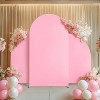 3Pcs Wedding Arch Cover, Double Sided Fitted Spandex Fabric Round Top & Half Moon Backdrop Arch Cover- for Wedding Party Banquet Decoration - 2 of 4