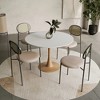 LeisureMod Bristol 40" Round Dining Table with Sintered Stone Top and Natural Wood Steel Pedestal Base for Modern Kitchen and Dining Room - 2 of 4