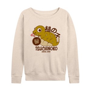 Women's - Instant Message - Tsuchinoko Lightweight French Terry Wide Neck Long Sleeve Graphic Shirt - 1 of 4