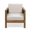 NicBex Acacia Wood Lounge Chair, Outdoor Patio Chairs, Outdoor Wicker Decoration Modern Outdoor Recliner Chair for Garden, Brown+Beige - 2 of 4