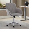 Yinvani Gray Velvet Adjustable Office Chair - 3 of 4