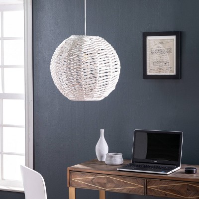 Marlel Aiden Lane Round Pendant Shade Lampshades Whitewash - Southern Enterprises