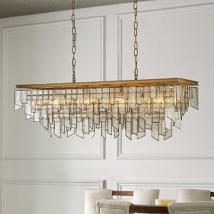ALOADECOR Vintage Antique Gold Water Glass Tiered Chandelier for Dining Room - 1 of 4