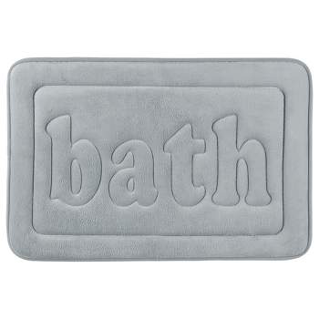 Unique Bargains Cobblestone Pattern Bathroom Rugs Polyester Bath Mat Machine Washable Black 23.62x15.75