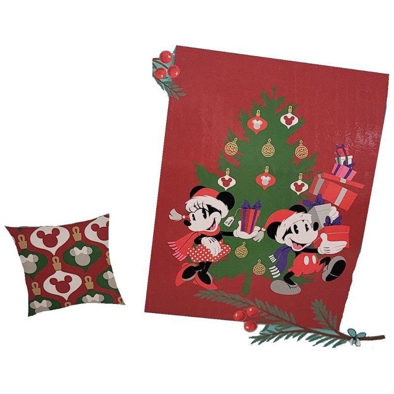 Jay Franco 2-Piece Disney Christmas Character Pillow and Oversized Throw, 3 of 4