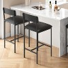 Upholstered Bar Chairs with Back, Counter Height Barstools for Counter Bar, Island, Easy Assembly, Rustic Black - 2 of 4