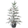Northlight Flocked Potted Snowy Christmas Tree with Pinecones - 24.75" - Unlit - 2 of 4