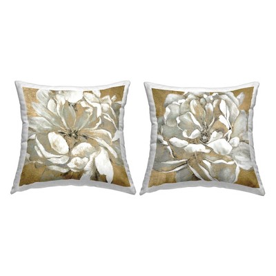 Stupell Industries Blooming White Florals Modern Glam Flower (Set of 2)