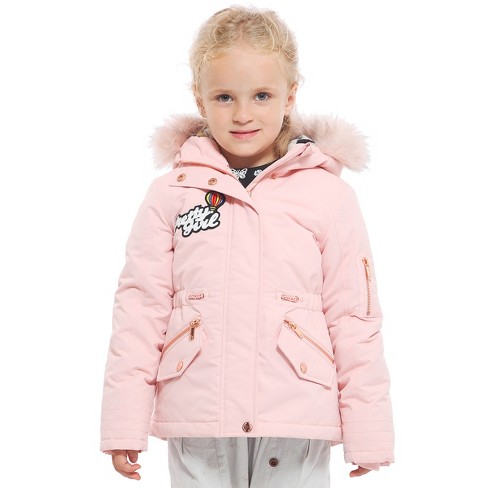 Rokka&Rolla Girls' Winter Coat with Faux Fur Hood Parka Jacket-Daylily  Pink, size 8