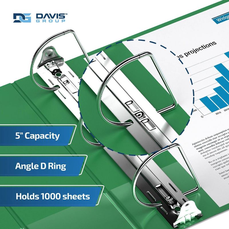 Davis Group 4pk 5&#34; Premium Economy Angled D-Ring Binder Green, 3 of 9