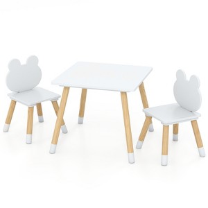 Tangkula Kids Table & Chairs Set Children Multi-Activity Desk & Frog-Shaped Chair Set w/Wooden Legs - 1 of 4