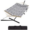 Hanging Hammock Chair- Comfortable Breathable Swing Seat Chair, Curved Safety Design with Cushion & Woven Rope Mesh, Includes Carrying Bag - 3 of 4