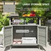 Wicker Outdoor Storage Cabinet with Two Doors and Shelf for Outdoor Pool Towel Storage - 4 of 4