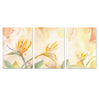 Trademark Fine Art-Sheila Golden 'Bird of Paradise Tableau' Canvas Art Set