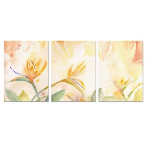 Trademark Fine Art-Sheila Golden 'Bird of Paradise Tableau' Canvas Art Set - 1 of 2
