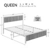 Queen Platform Bed Frame with Storage & Wave Wood Headboard, No Box Spring Needed - 2 of 4