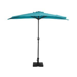 WestinTrends 9 Ft Half Market Patio Umbella with Square Concrete Base - 1 of 4