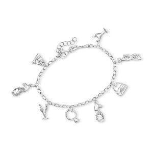 Ross-Simons Italian Sterling Silver Fashion-Inspired Charm Bracelet. 7 inches - 1 of 3