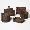 Medium Round Rattan Decorative Basket Dark Brown - Threshold™ designed with Studio McGee: Open Top, Side Handles, FSC Certified - image 4 of 4