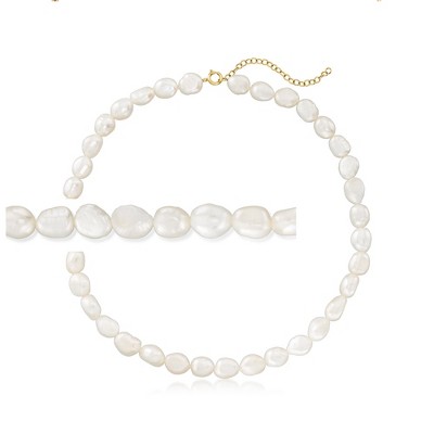 Ross-Simons 6-9mm Cultured Baroque Pearl Choker Necklace With 14kt Yellow Gold Size 14