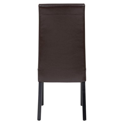 High Brown Wood Parsons Side Chair