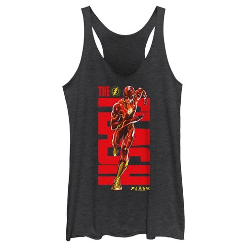 Women's The Flash Speedster Bold Red Logo Racerback Tank Top - Black  Heather - Medium : Target