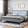 Bed Frame with Adjustable Height Upholstered Headboard, Wood Slat Support,Large Under Bed Storage Space, Heavy Duty Noise Free,for Bedroom Studyroom - 4 of 4