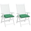vidaXL Outdoor Chair Cushions 2 pcs - Green Oxford Fabric Chair Pads with Ties - PP Hollow Fiber Filling - 4 of 4