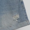 Women's Slim Fit Distressed Denim Shorts - Rolled Hem with Classic 5-Pocket Cherie Code - 4 of 4