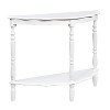 ORRD 42" Half-Moon Console Table with Cloud Design Top, Retro Curved Entryway Table with Open Shelf, Milk White Farmhouse Sofa Table - 3 of 4
