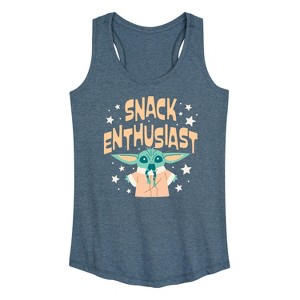 Women's - Star Wars - The Mandalorian Snack Enthusiast Grogu Graphic Racerback Tank - 1 of 4