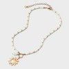 Seedbead Sun Charm Pendant Necklace - A New Day™ White - 3 of 4