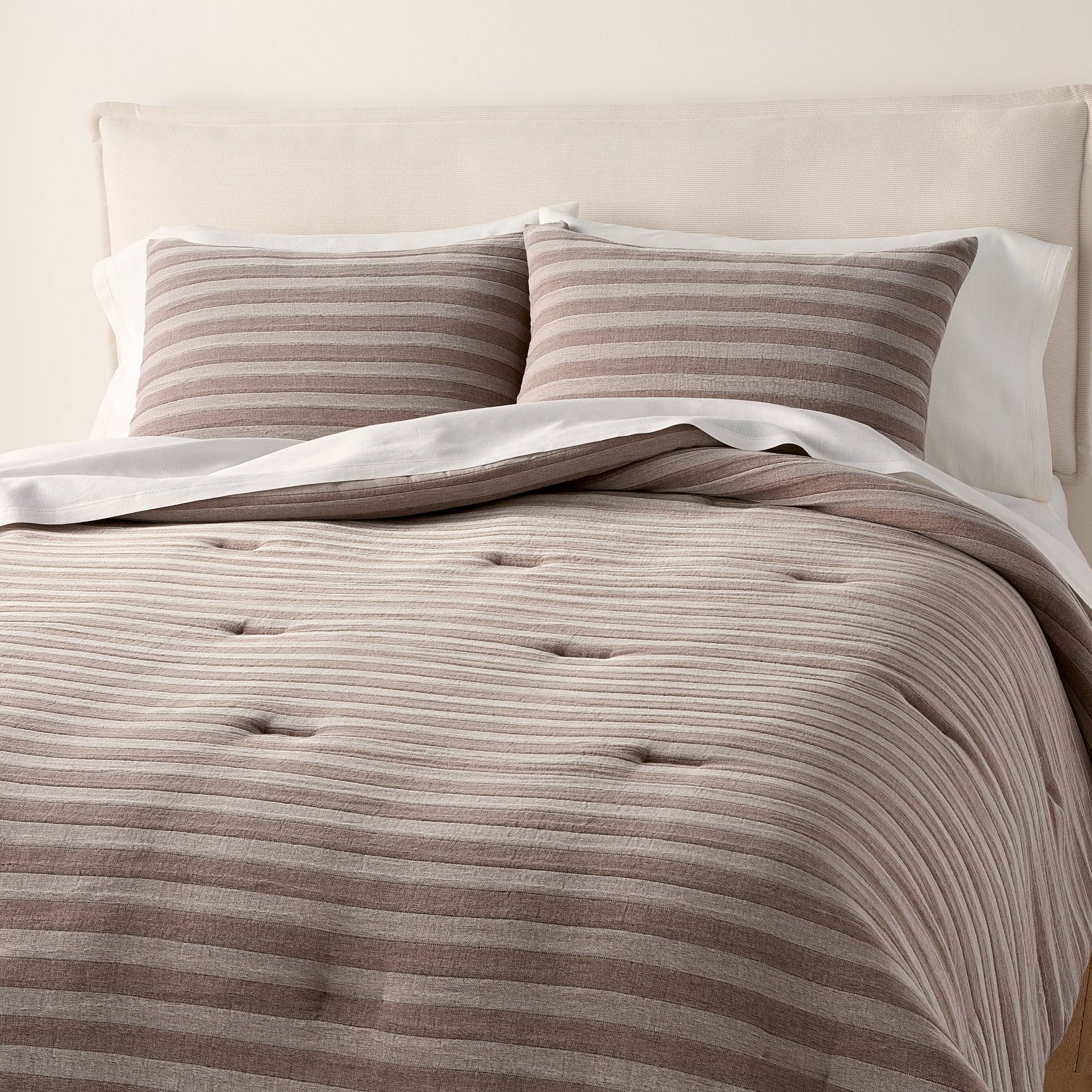 3pc King Tonal Stripe Comforter Set Brown - Hearth & Hand™ with Magnolia