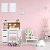 Kids desk and chair set, wooden study table with storage shelf, notice board, kids study table set, writing desk for boys and girls - 3 of 4
