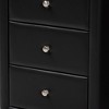 Tessa Faux Leather Upholstered 3 Drawer Nightstand Black - Baxton Studio - 4 of 4