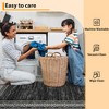 Washable Area Rug Modern Geometric Bordered Rug Low Pile Non Slip Floor Carpet, Soft Non Shedding Thin Rug, Distressed Rug for Bedroom Living Room - 3 of 4