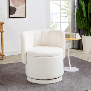 Lyngins Modern Upholstered Single Sofa Chair Stool with Pillow/Storage,Small Accent Chair for Living Room,Bedroom - 1 of 4
